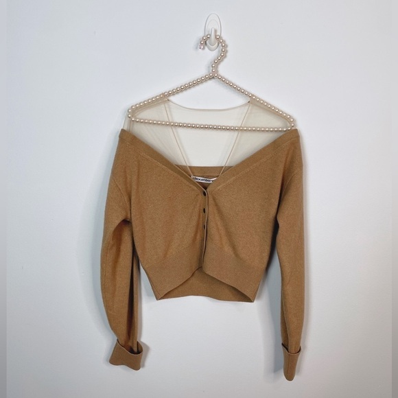 New Alexander Wang Cropped Cardigan Sweater Top - Picture 4 of 9
